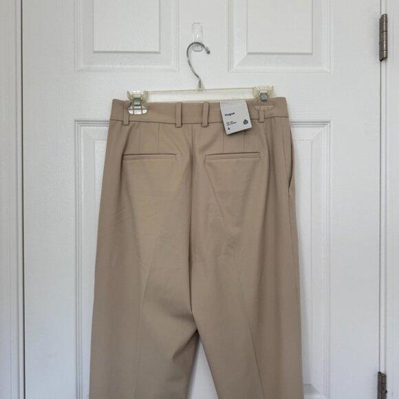 NEW ARITZIA BABATON Vogue Pants Relaxed Mid Rise Pleated Pants Size 6 Cream Tan - Picture 8 of 9